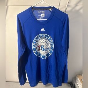 Philadelphia 76ers Adidas Lightweight Blue Long Sleeve Tee